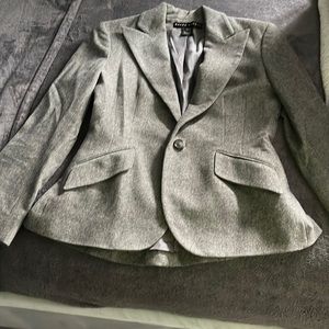 Ralph Lauren peplum-cut flannel jacket gray Small
